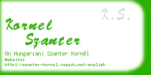 kornel szanter business card