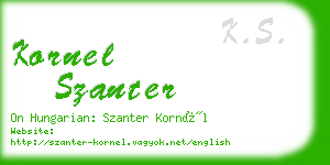 kornel szanter business card